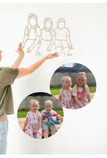 Houten lijnportret L