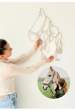 Houten lijnportret L