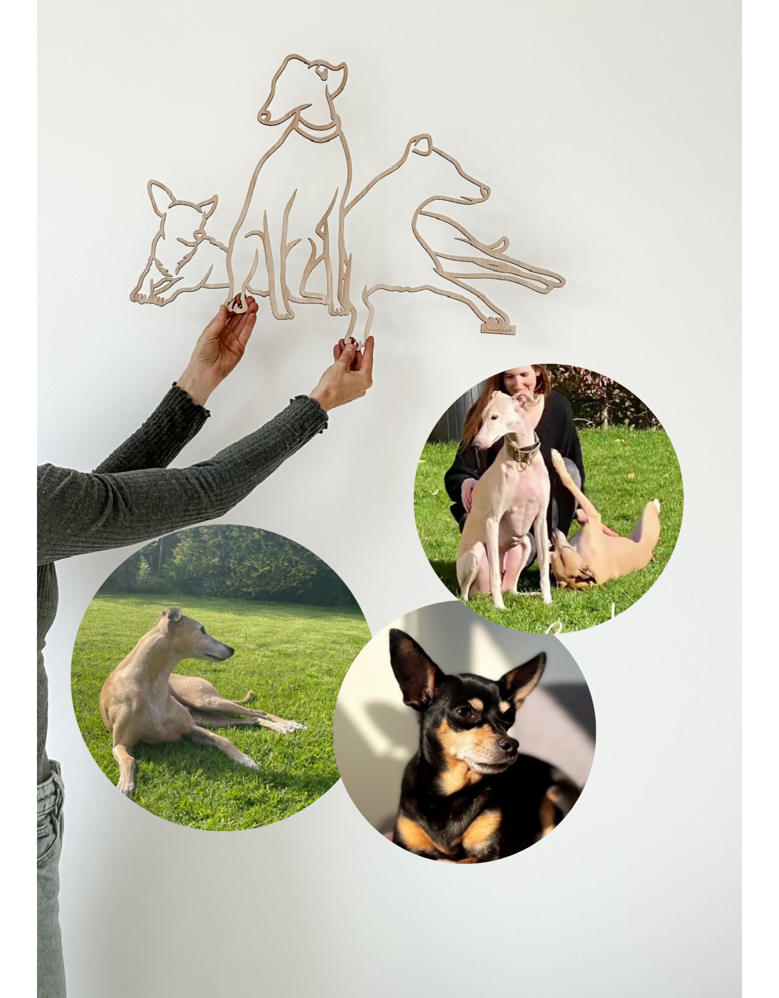 Houten lijnportret L