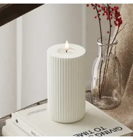 Led kaars streep wit 15cm