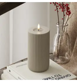 Led kaars streep sand 15cm