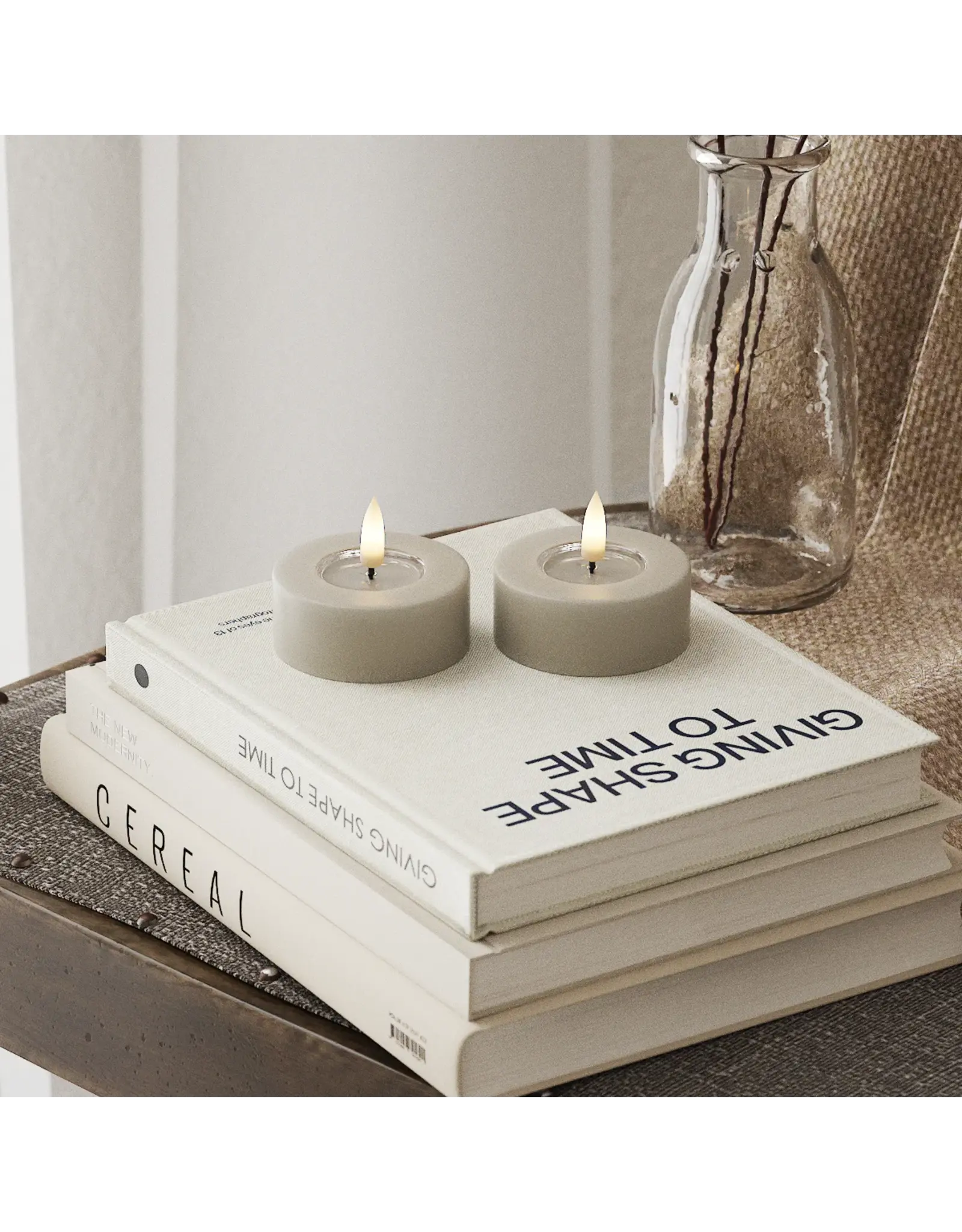 Set 2 Led theelichten jumbo sand