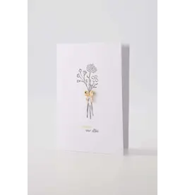 Wenskaart broche strikje Bedankt