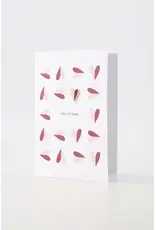 Wenskaart broche Lots of love