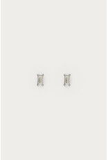 Studs steentje rectangle zilver