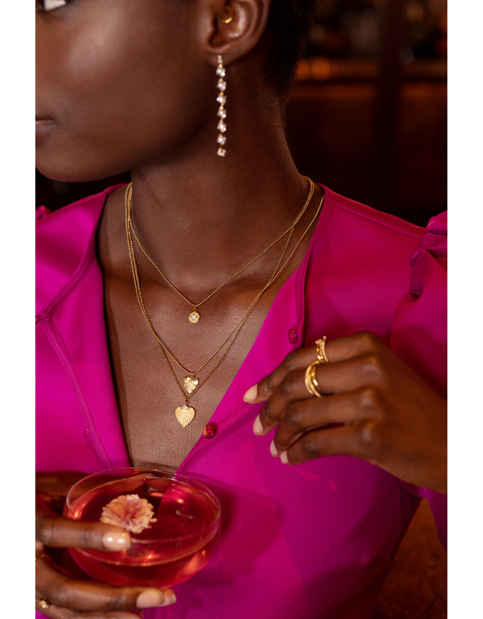 Ketting cirkel strass