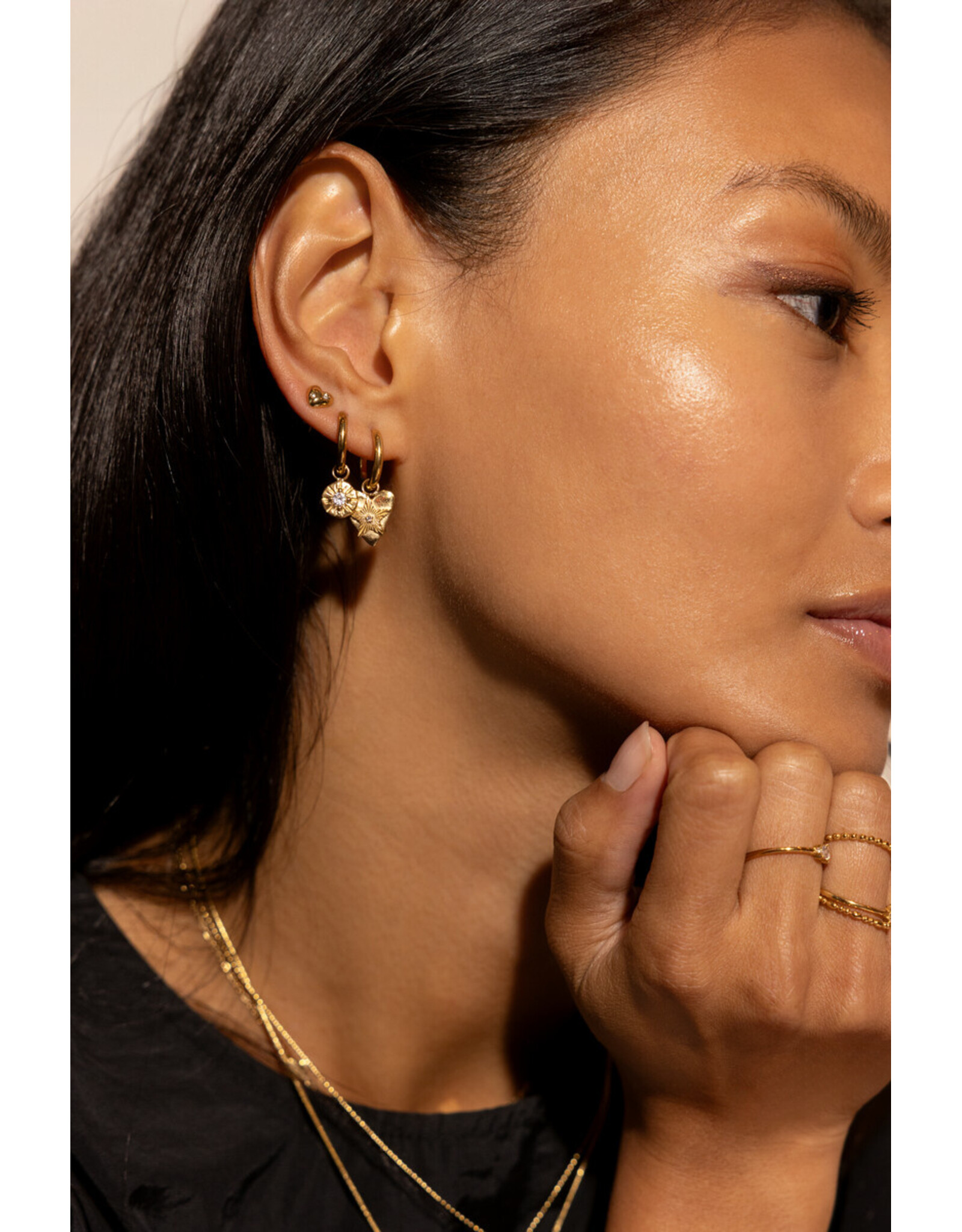 Oorringen cirkel strass