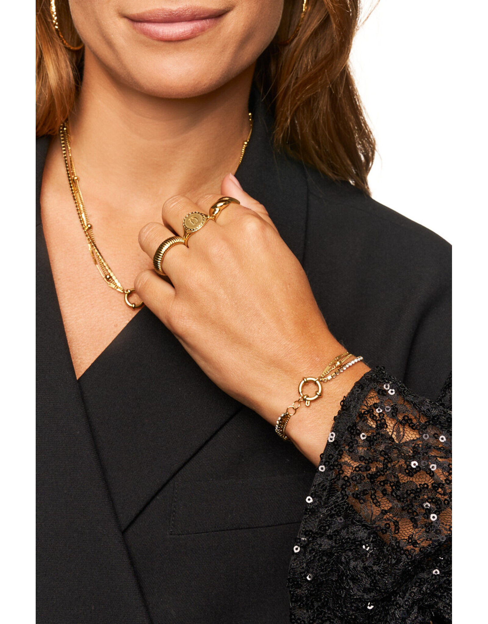 Armband driedubbel strass