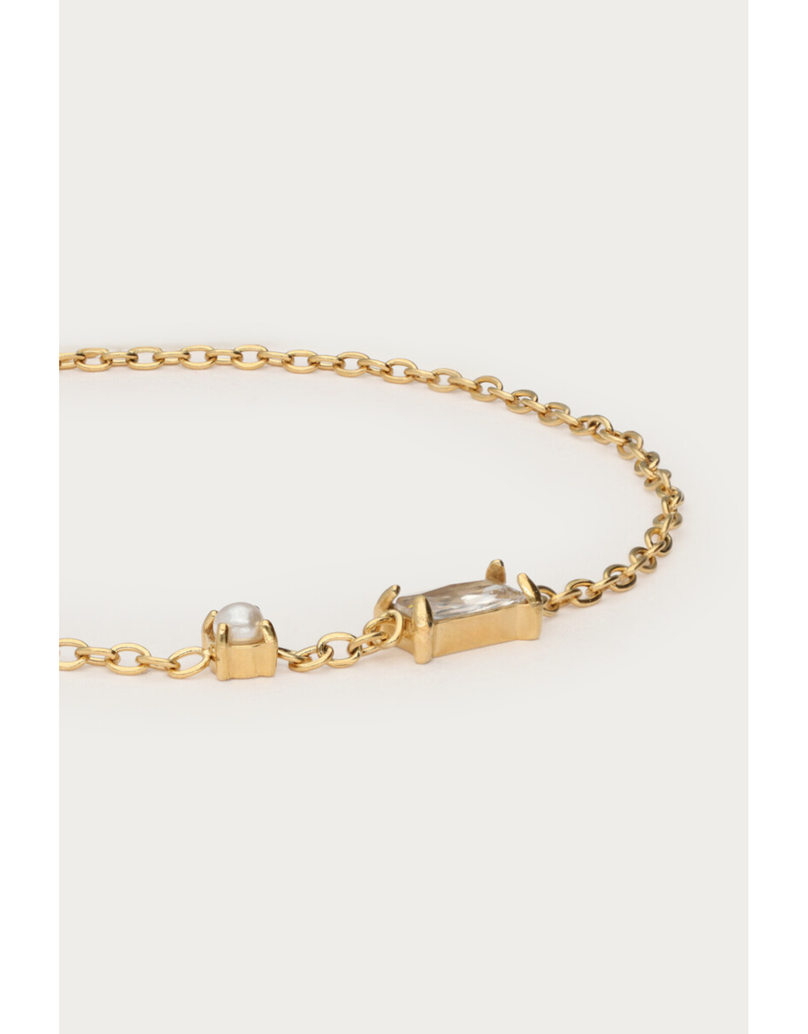 Armband strass + pareltje