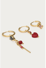 Set 3 oorringen rood