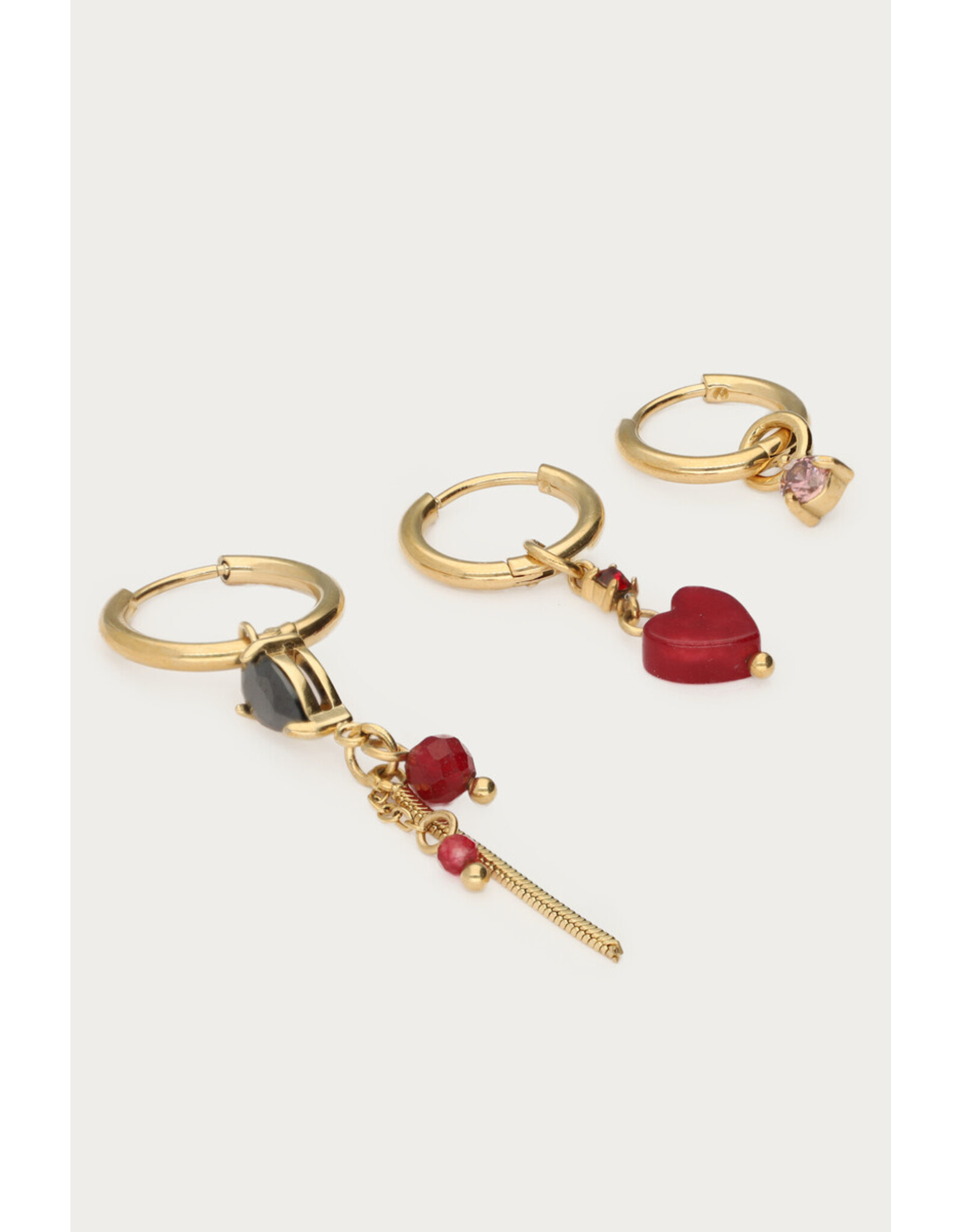 Set 3 oorringen rood