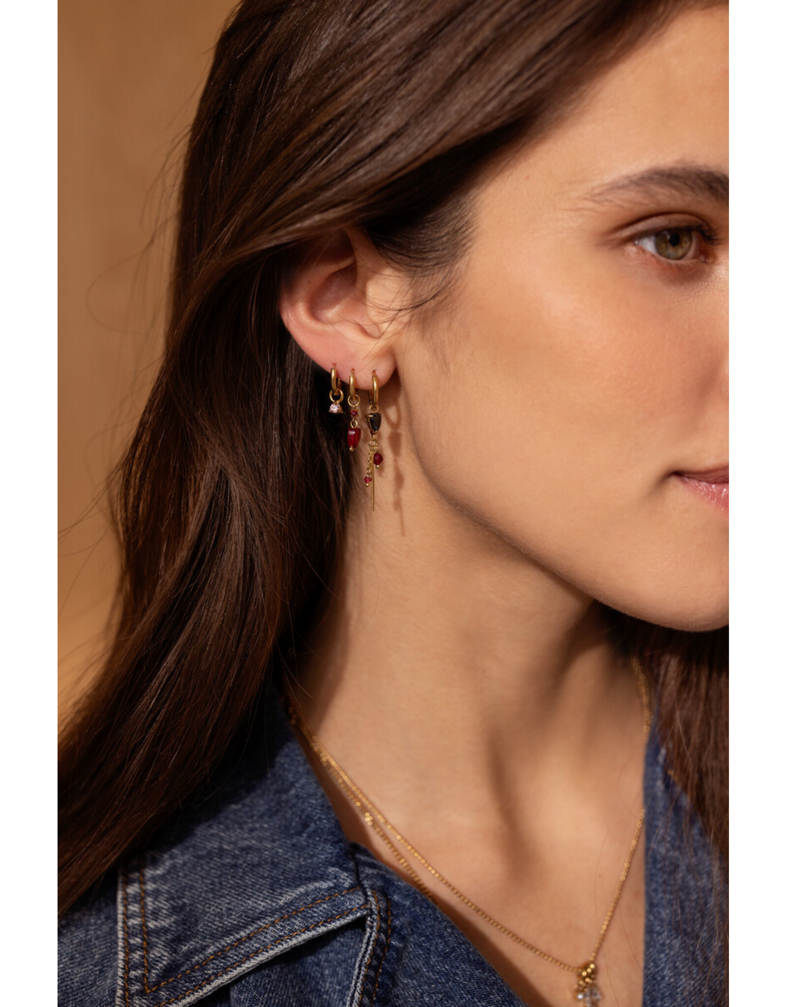 Set 3 oorringen rood