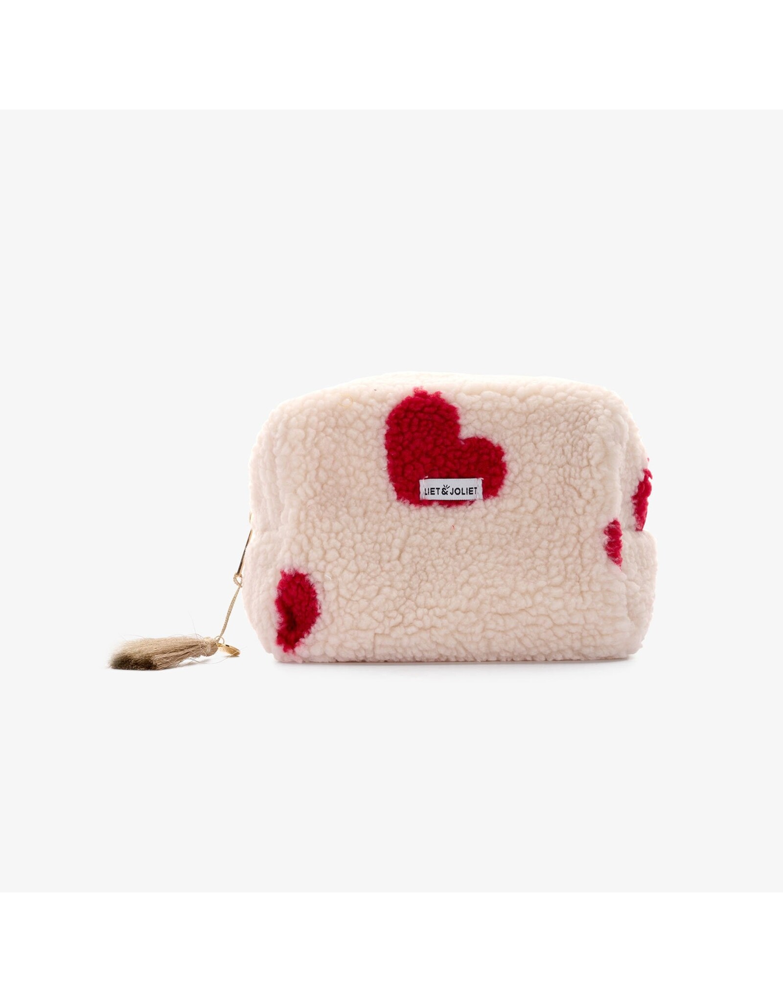 Toilettas hartjes ecru