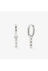 Oorringen trio kristal zilver