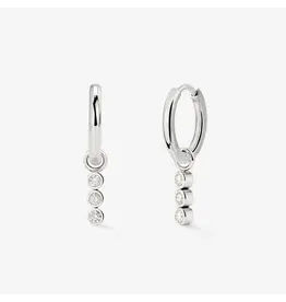 Oorringen trio kristal zilver