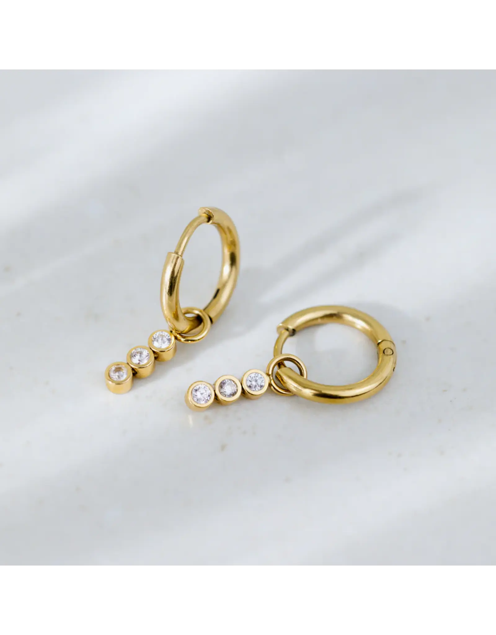 Oorringen trio kristal