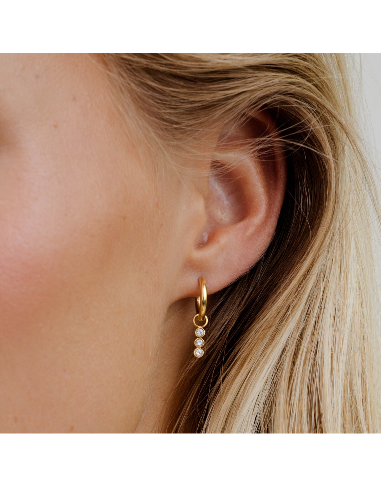 Oorringen trio kristal