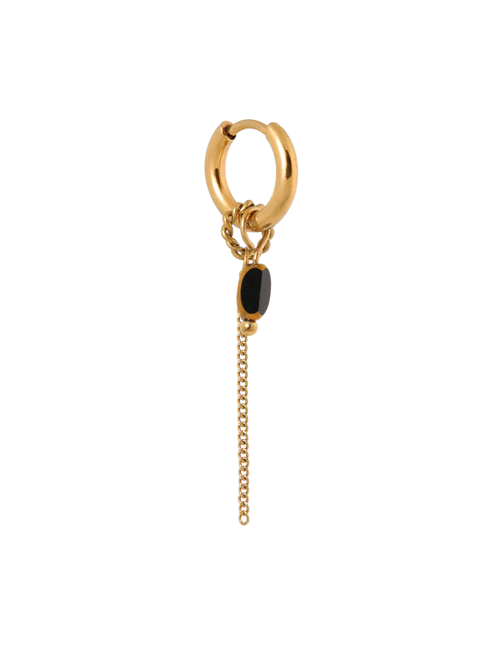 Oorring chain noir 1 stuk