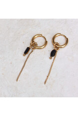 Oorring chain noir 1 stuk