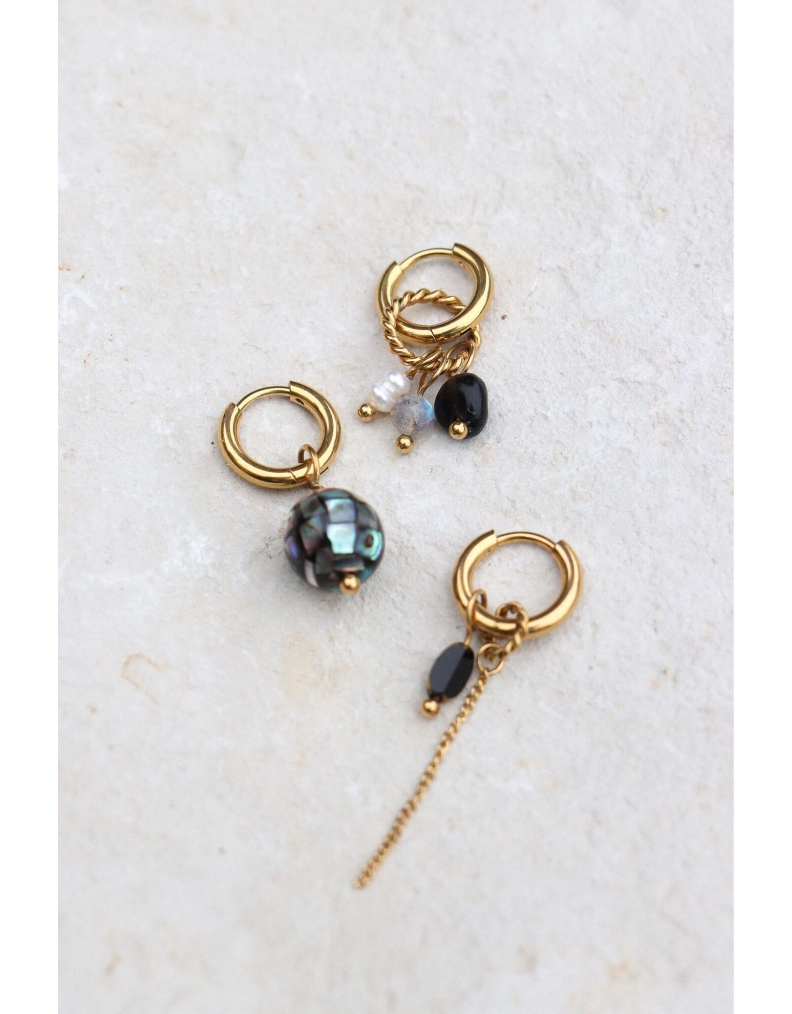 Oorring gemstones 1 stuk