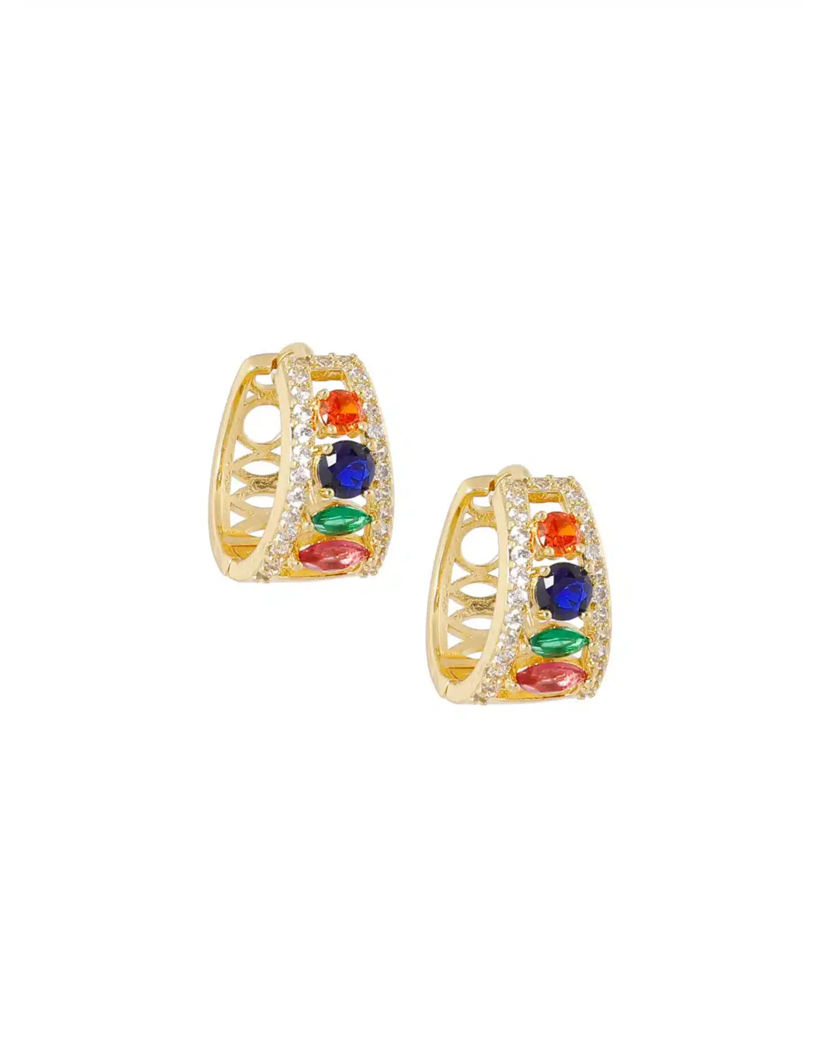 Brede strass oorringen