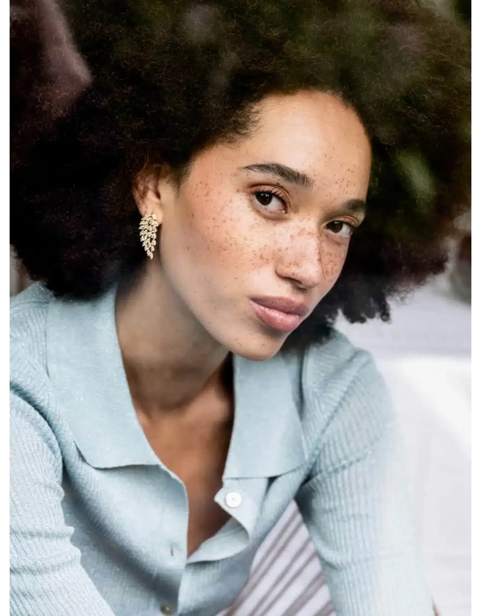 Oorstekers blad strass