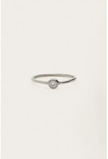 Ring steentje zilver