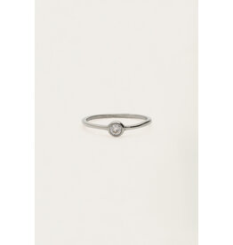 Ring steentje zilver
