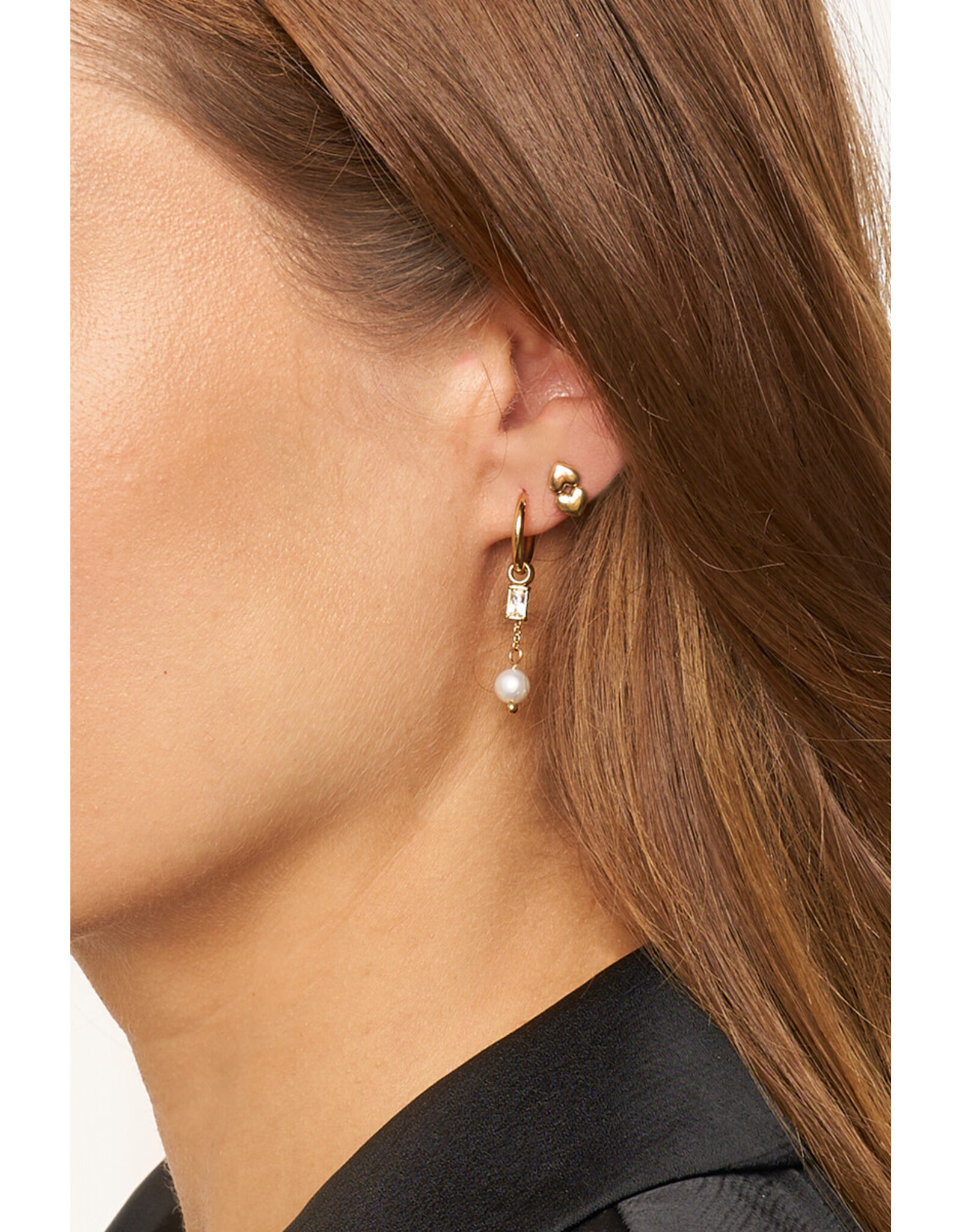 Oorbellen strass parel