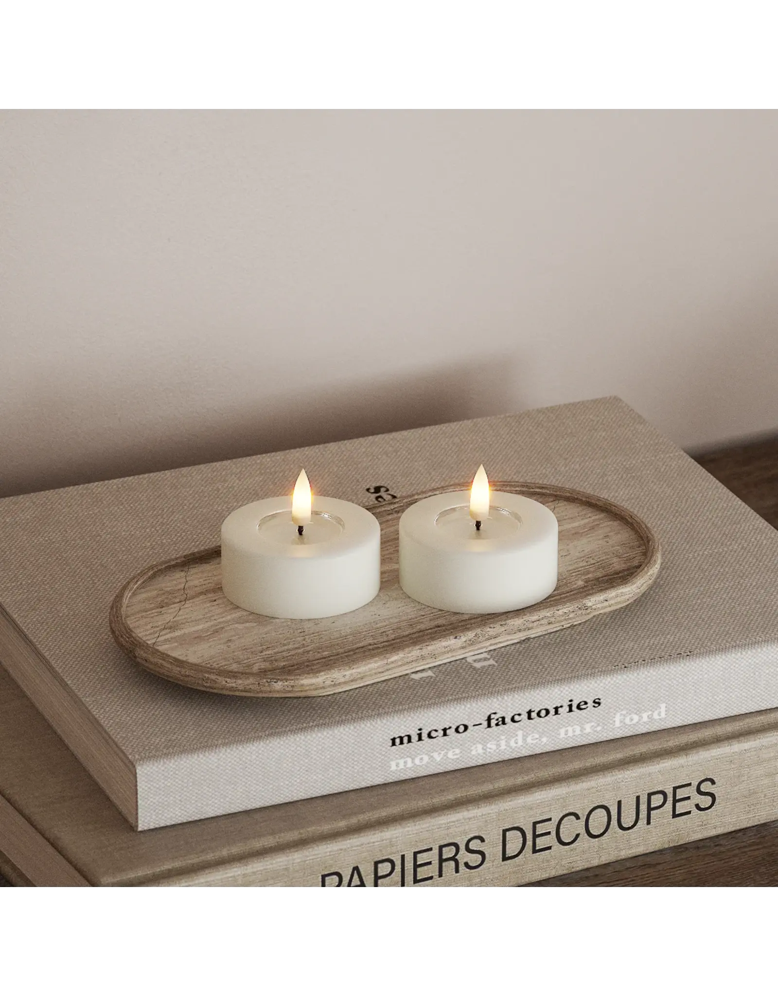 Set 2 Led theelichten jumbo white