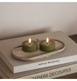 Set 2 Led theelichten jumbo olive