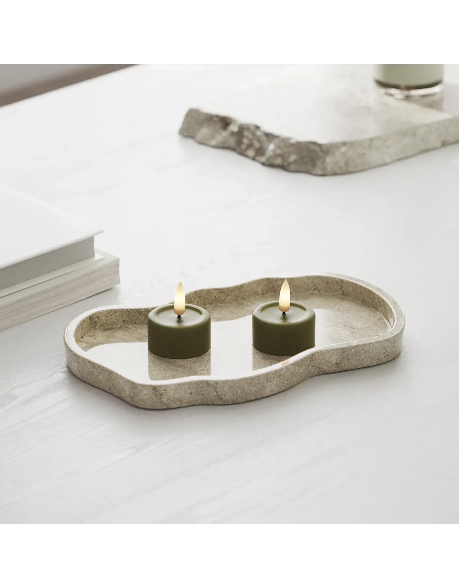 Set 2 Led theelichtjes olive