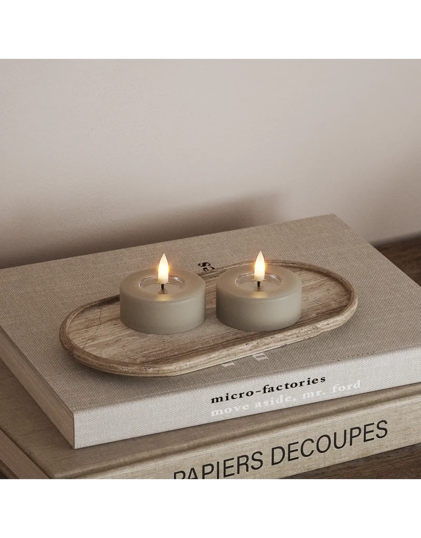 Set 2 Led theelichten jumbo sand