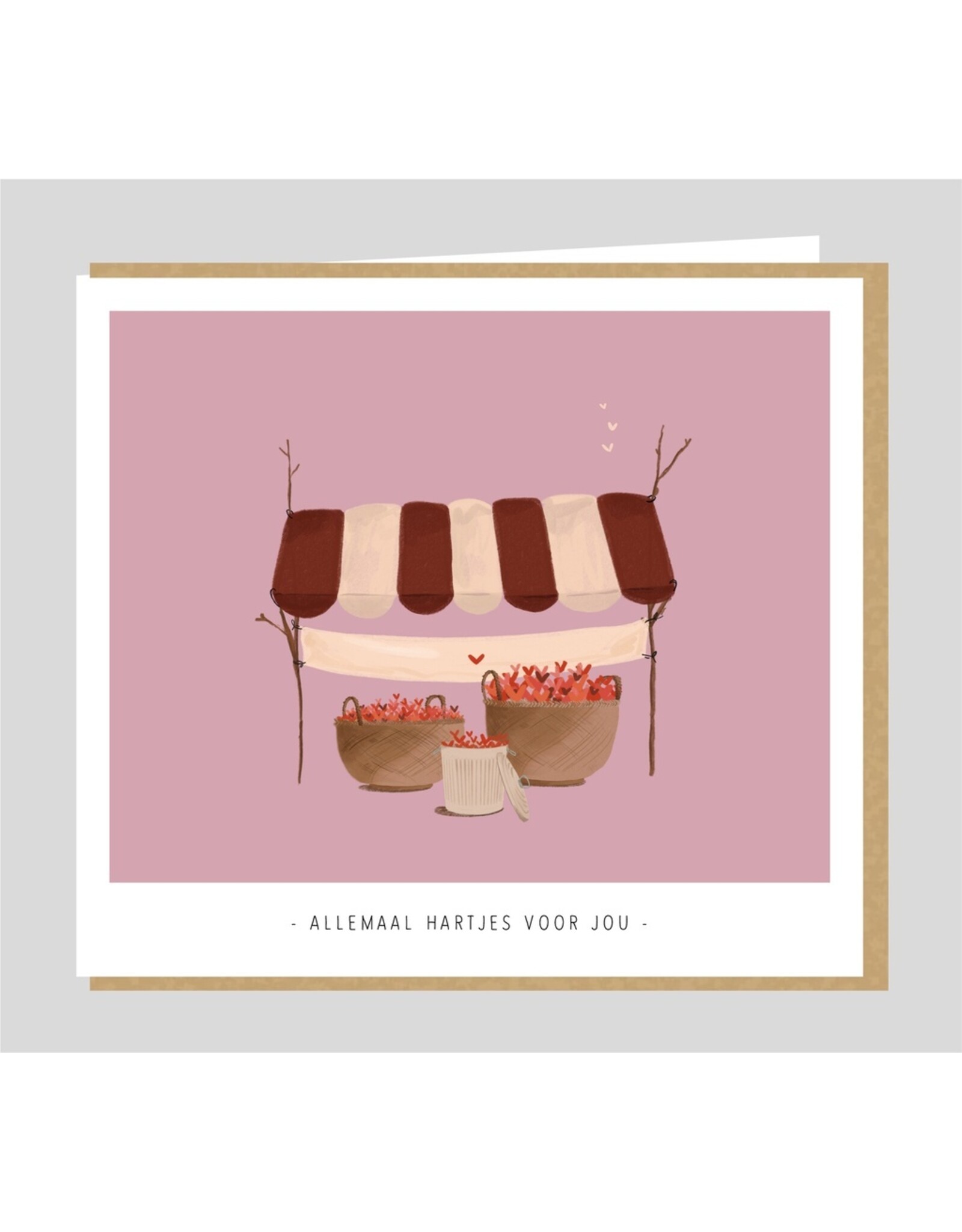 Wenskaart Allemaal hartjes voor jou
