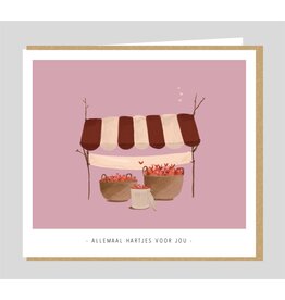 Wenskaart Allemaal hartjes voor jou