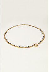 Ketting driedubbel zwarte kralen