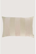 Kussen streep beige velvet