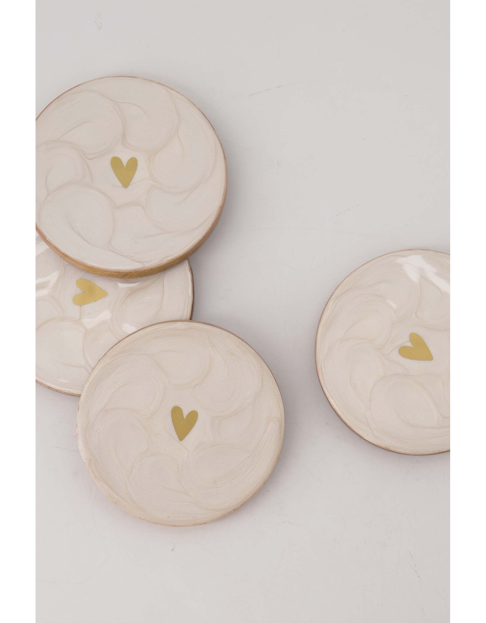 Set 4 onderzetters parelmoer