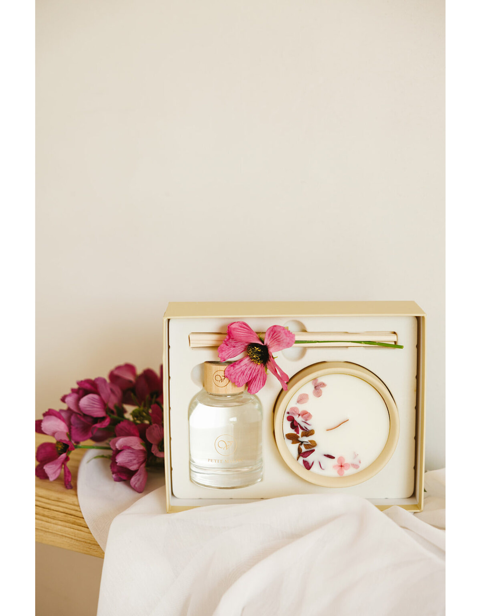 Cadeaubox Geurstokjes + geurkaars Coco