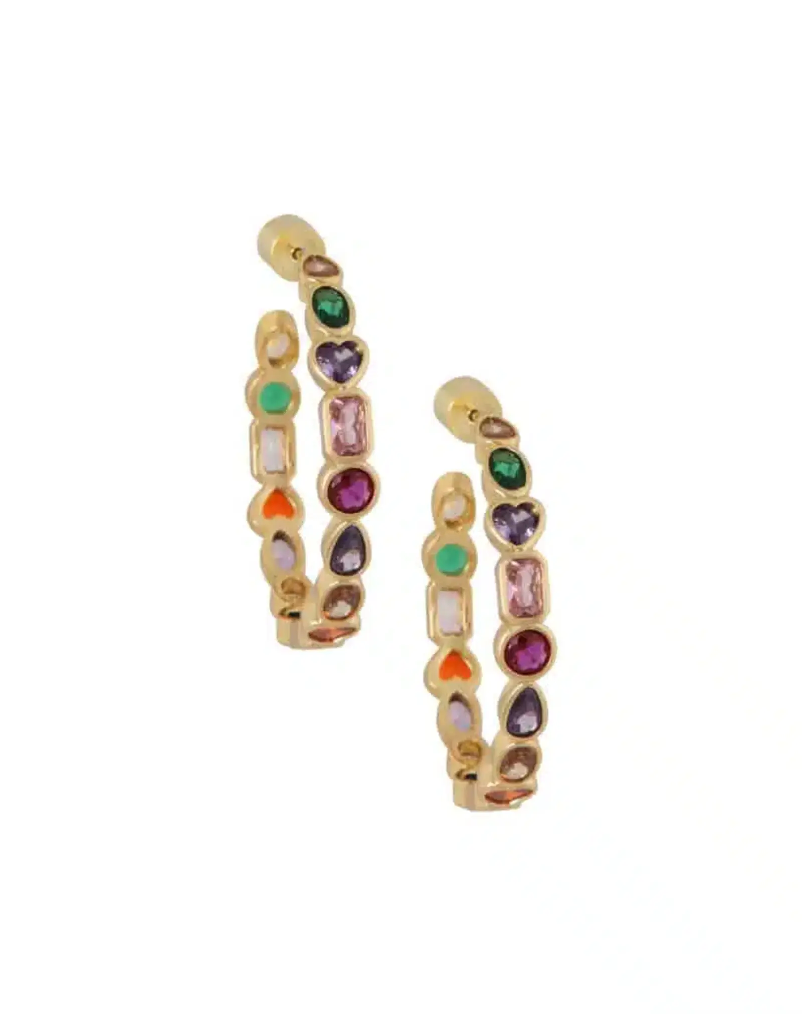 Oorringen strass multi