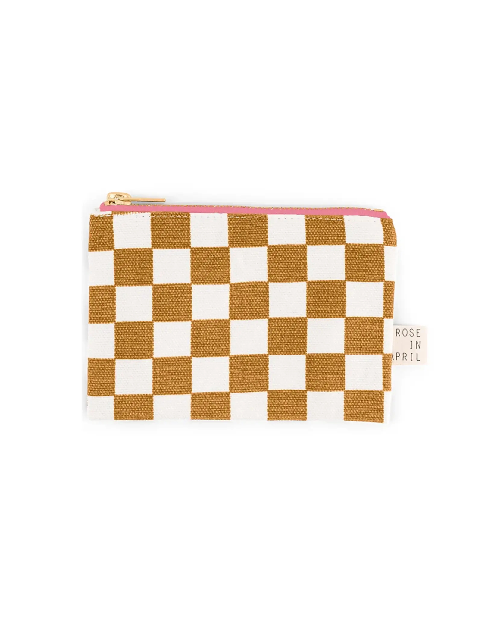 Portemonnee Caramel/ecru check