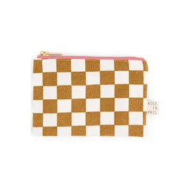 Portemonnee Caramel/ecru check