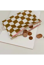 Portemonnee Caramel/ecru check