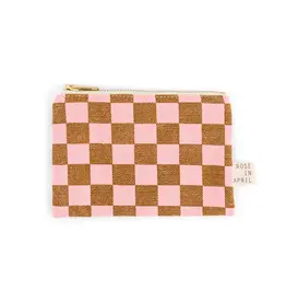 Portemonnee Caramel/roze check