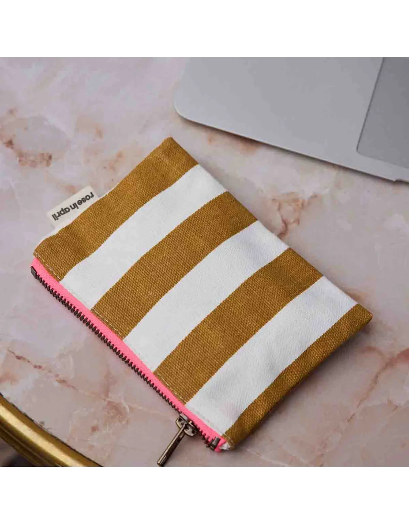 Portemonnee Caramel/ecru streep