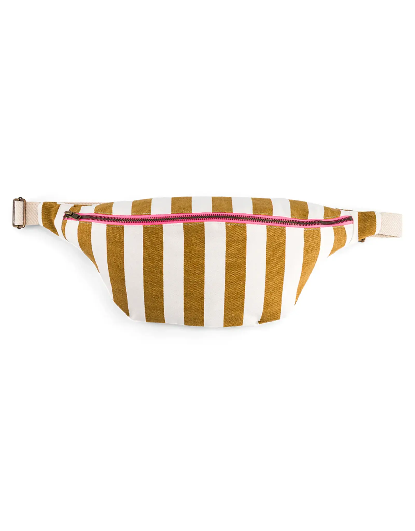 Heuptasje Caramel/ecru streep