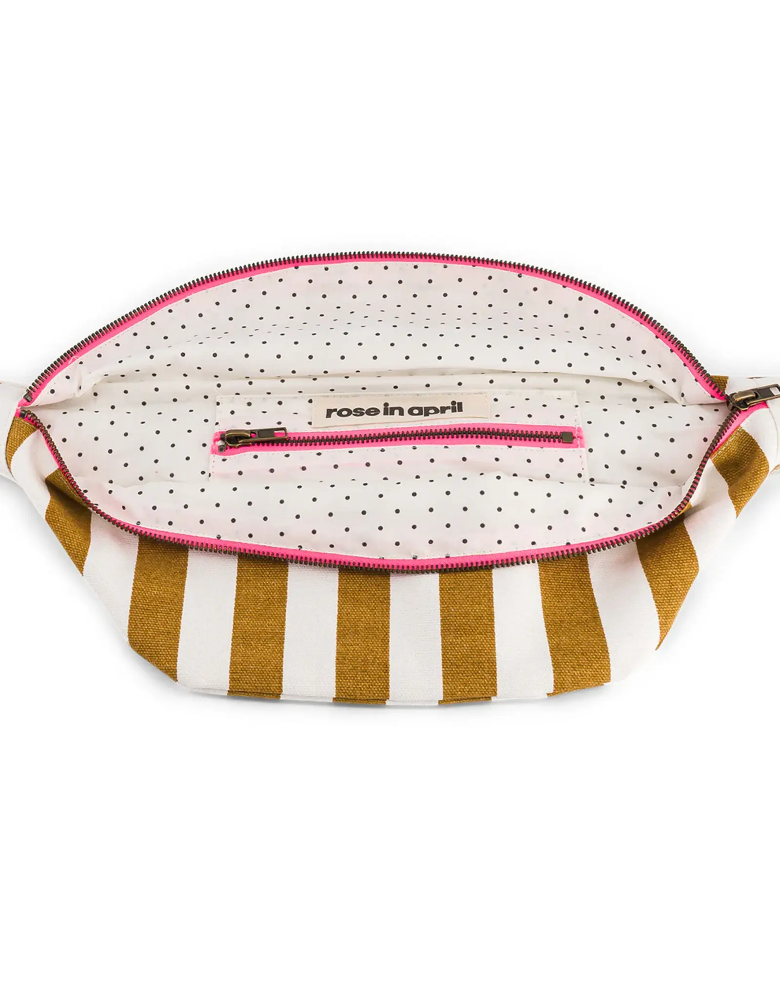 Heuptasje Caramel/ecru streep