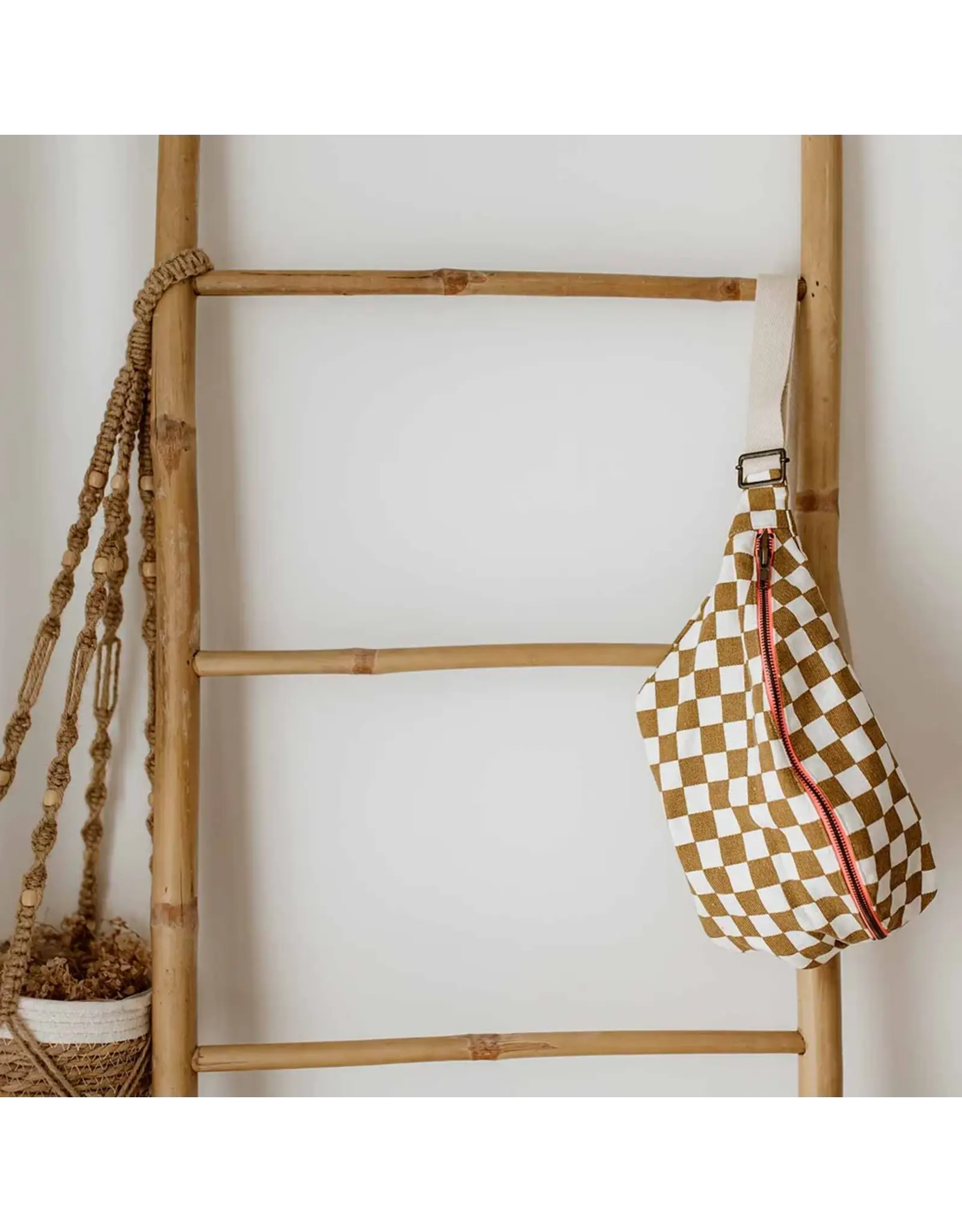 Heuptasje Caramel/ecru check