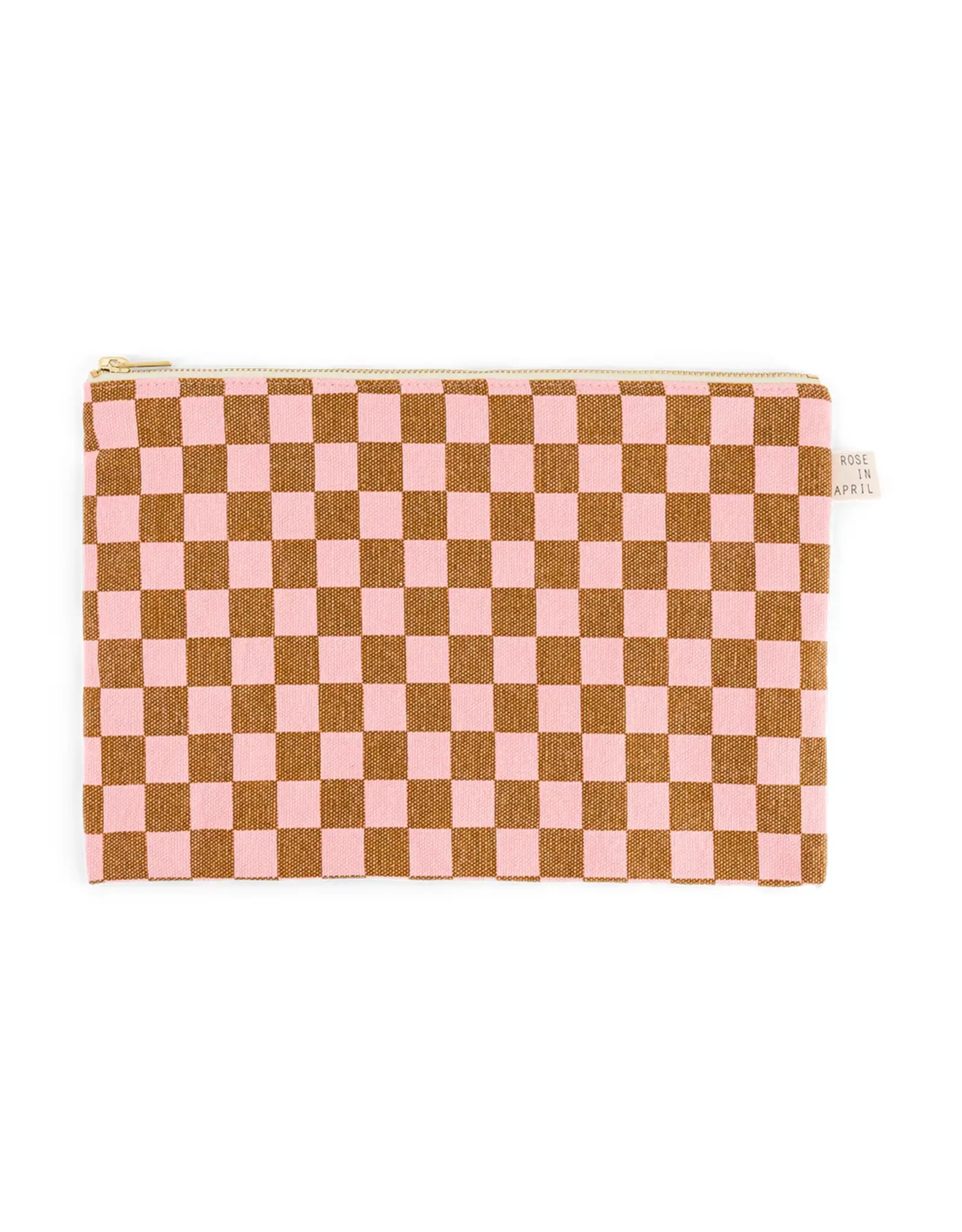Pochette Caramel/roze check