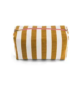 Toilettas Caramel/ecru streep